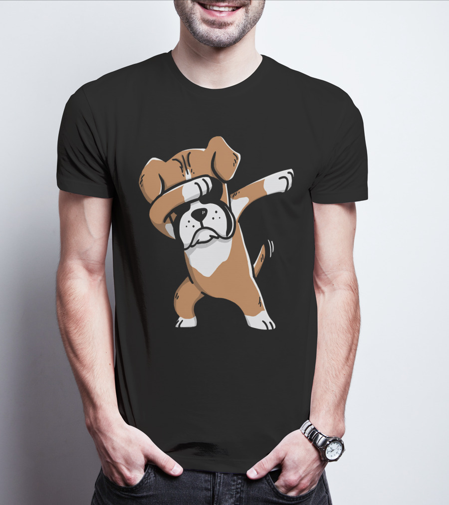 Dab Boxer Dog Hooded Boxer Dab Pose Dog T-Shirt