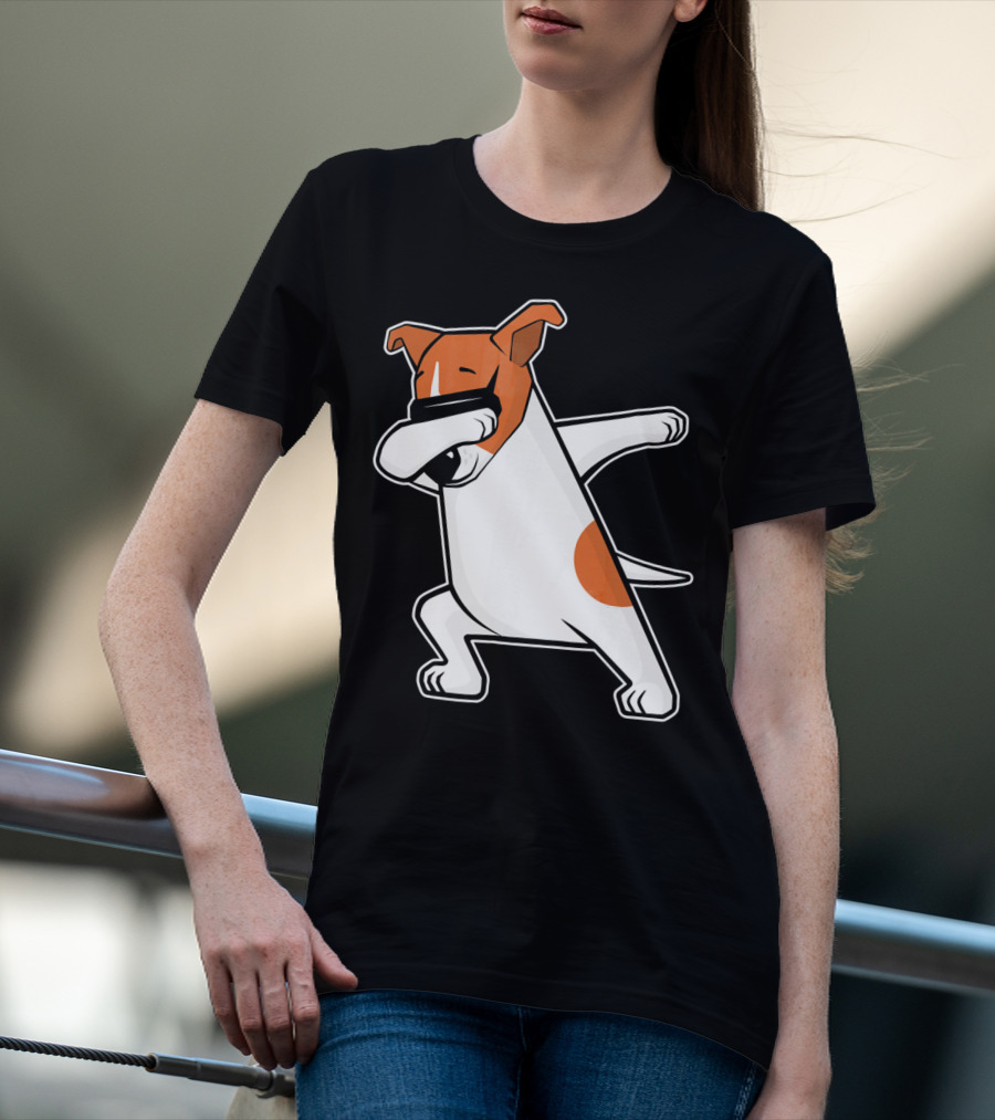 Jack Russell Dog Doing The Dab Dance Funny Cute T-Shirt