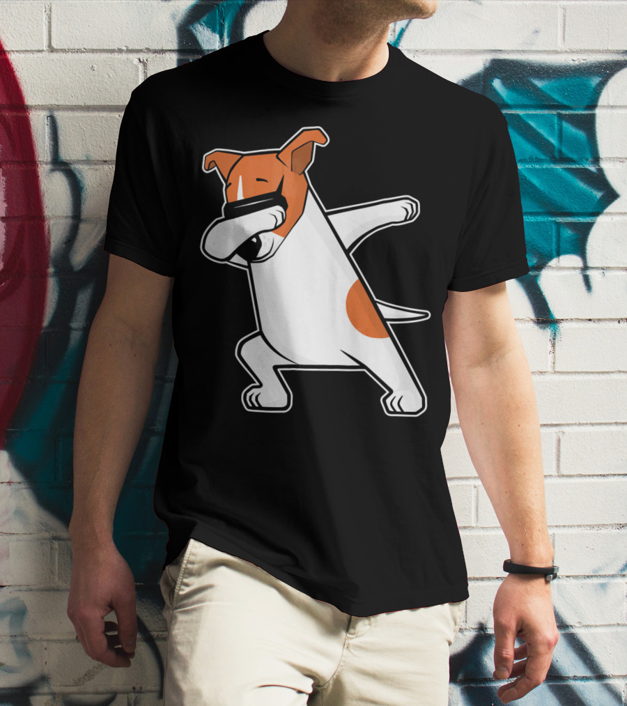 Jack Russell Dog Doing The Dab Dance Funny Cute T-Shirt