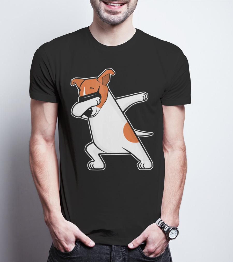Jack Russell Dog Doing The Dab Dance Funny Cute T-Shirt