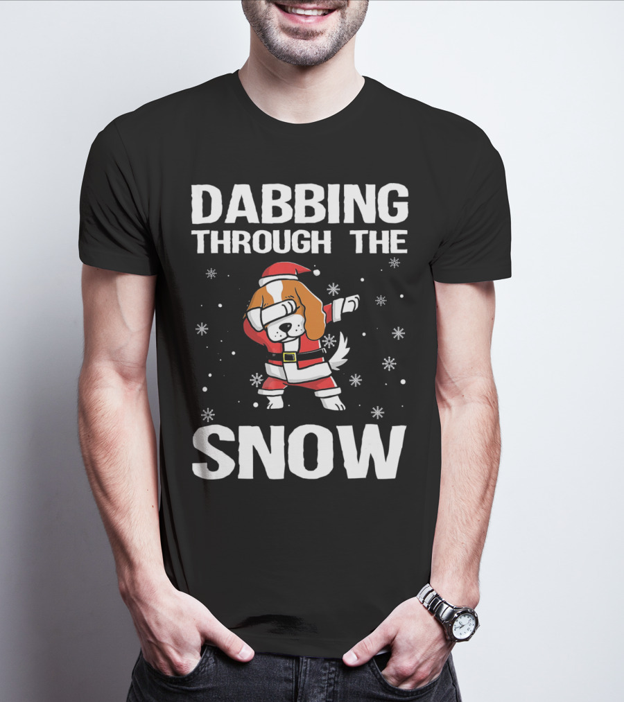 Dabbing Through The Snow Cavalier King Santa Dance T-Shirt