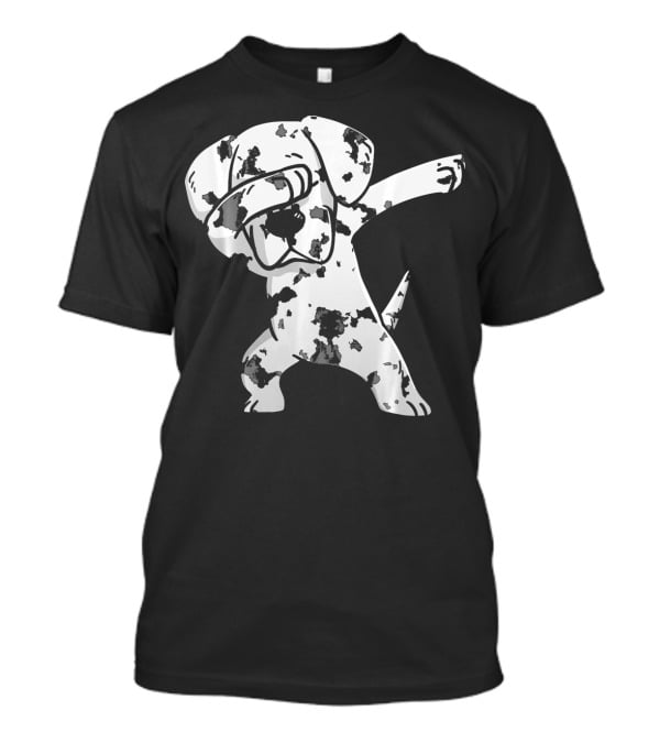 Dabbing White Great Dane Dab Dance Spotted Dog T-Shirt