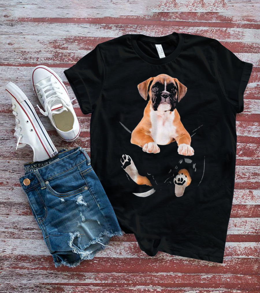Dog In Your Punctured Pocket Boxer Lover Iconic Puppy T-Shirt