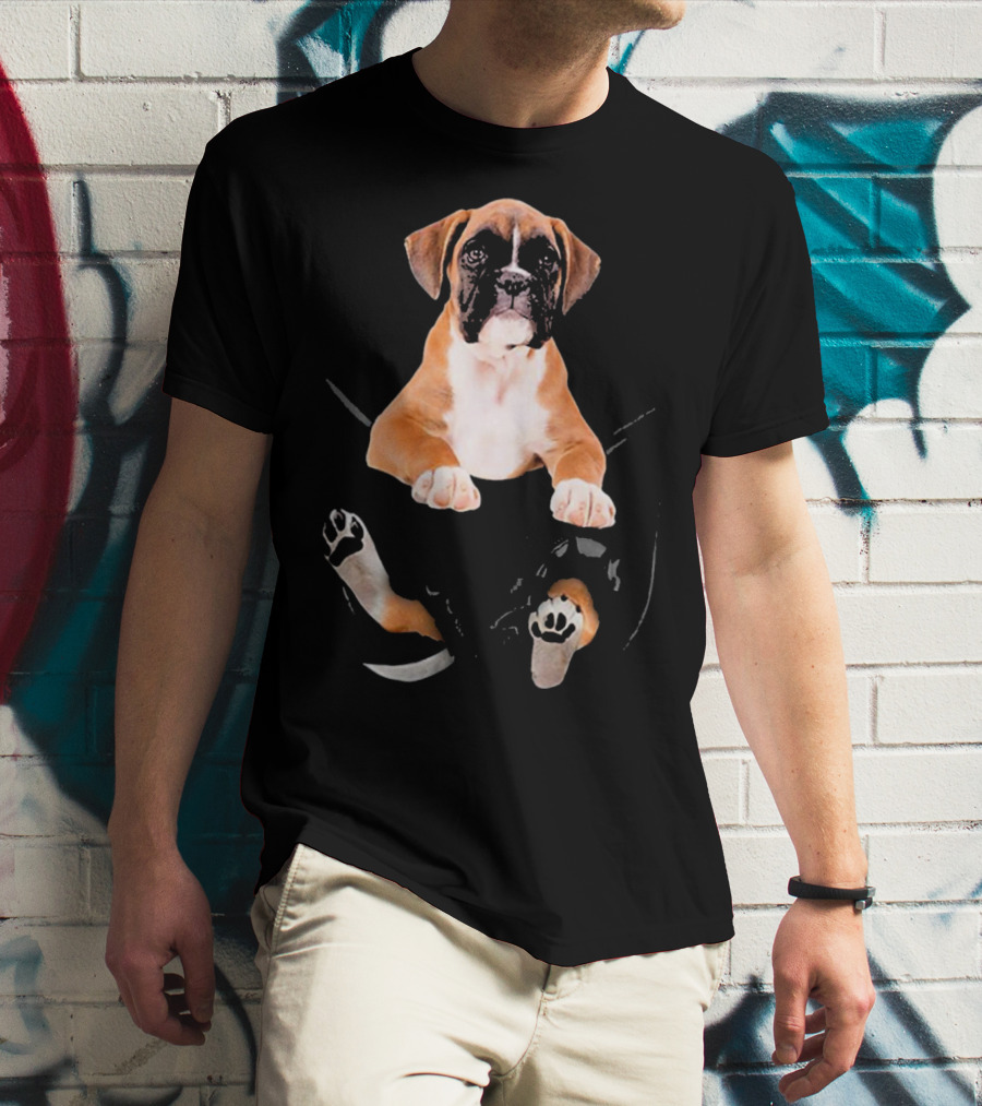 Dog In Your Punctured Pocket Boxer Lover Iconic Puppy T-Shirt