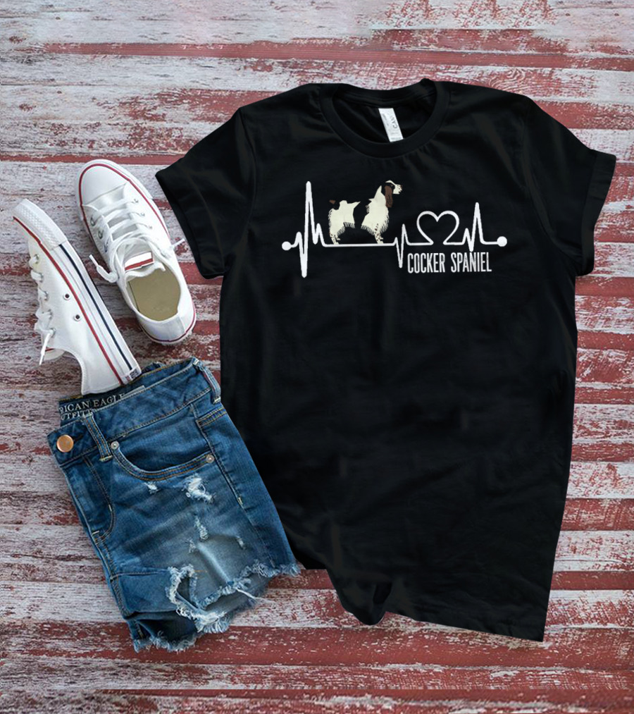 Cocker Spaniel Love Heartbeat T-Shirt