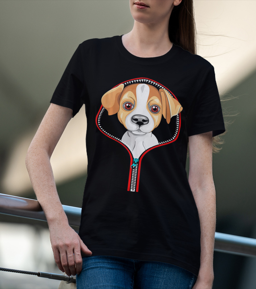 Funny Jack Russell Puppy In Zipper T-Shirt