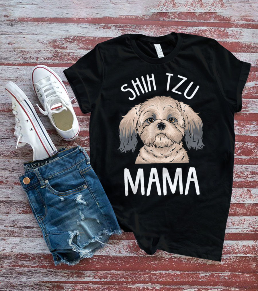 Shih Tzu Mama Funny Shih Tzu Mom T-Shirt