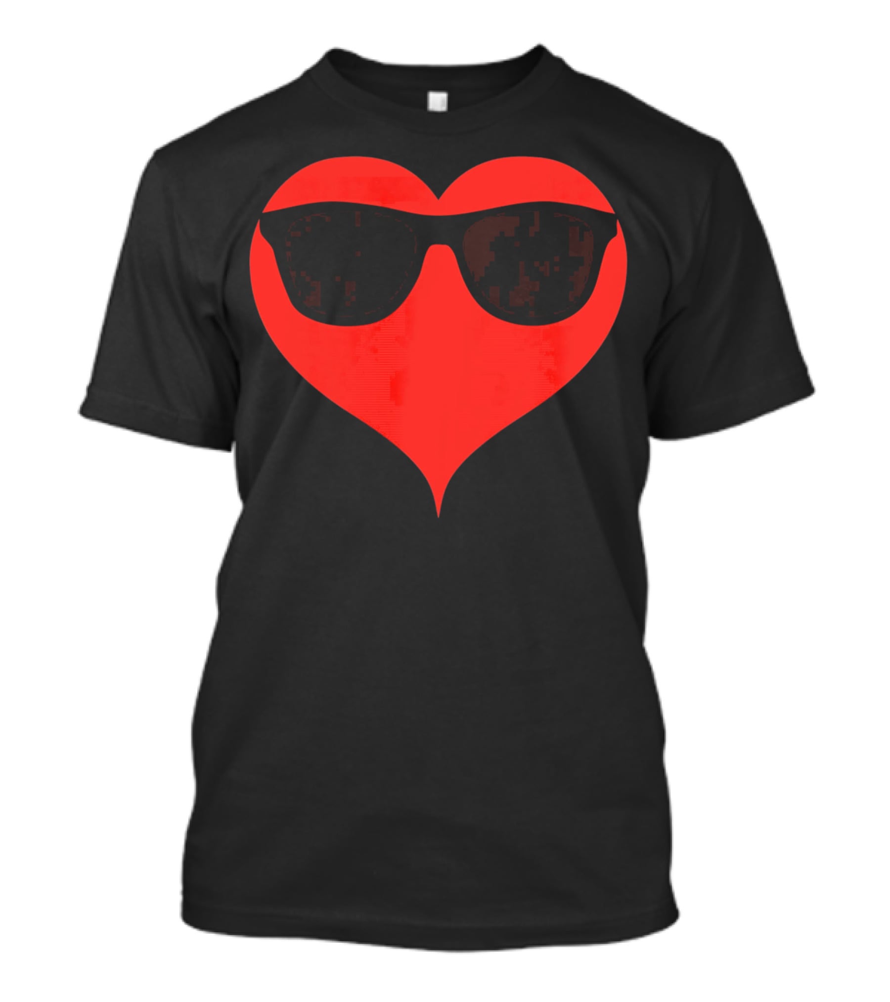 Cool Heart Valentine's Day Sunglasses Red Heart T-Shirt