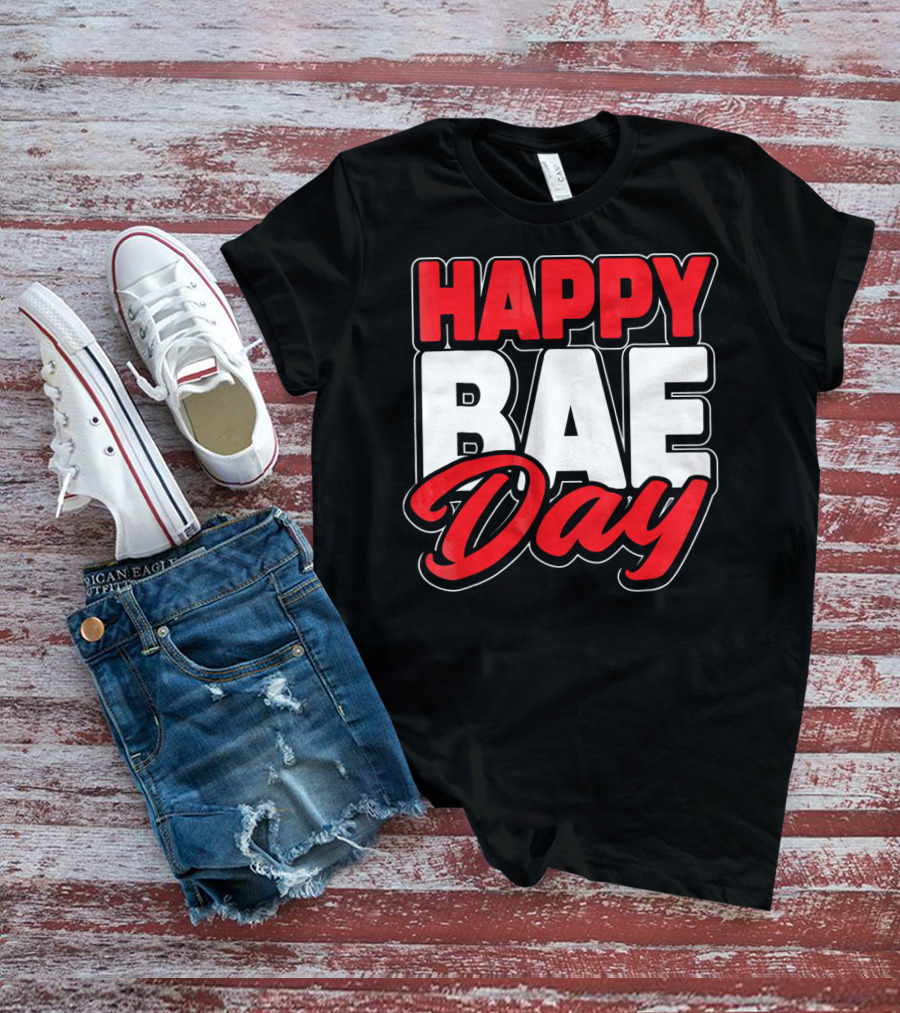 Happy Bae Day Couples His Her Valentine's Day T-Shirt
