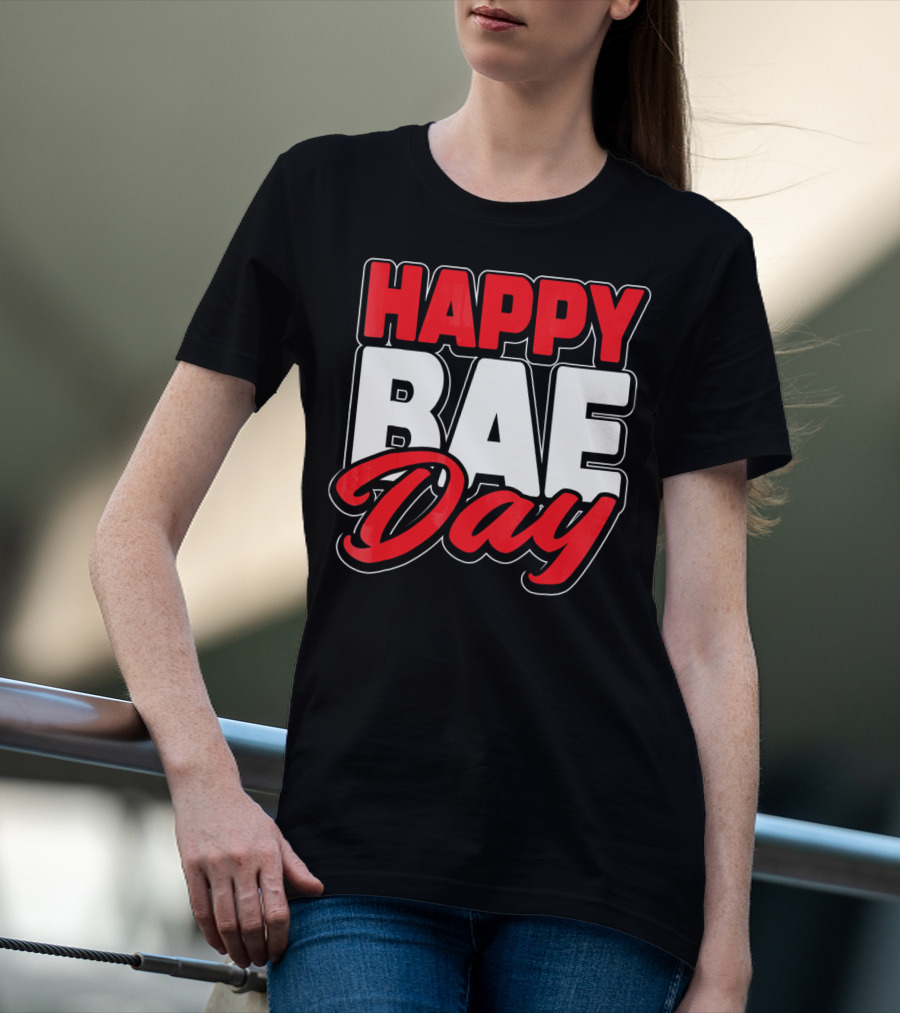 Happy Bae Day Couples His Her Valentine's Day T-Shirt