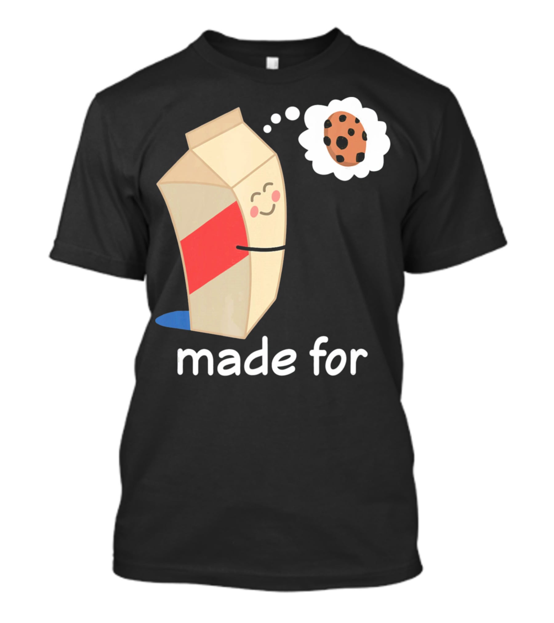 Couples Valentines Day Matching Made For Milk And Cookie T-Shirt