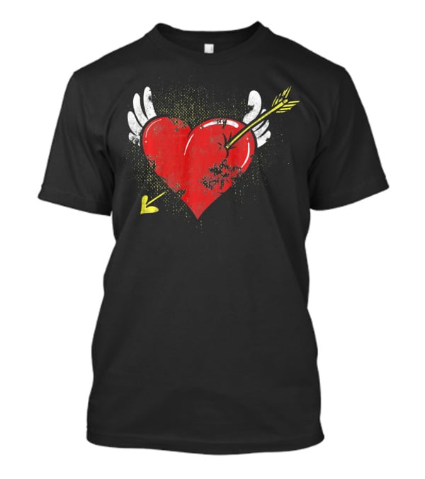 Cupid Valentine Heart With Arrow And Wings Matching Coup T-Shirt