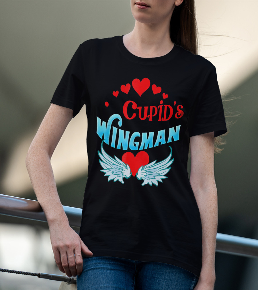 Cupid's Wingman Valentine's Hearts And Wings T-Shirt