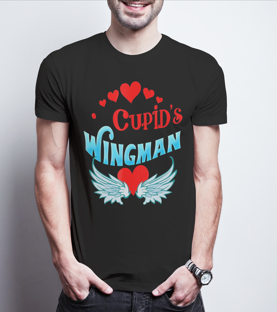 Cupid's Wingman Valentine's Hearts And Wings T-Shirt