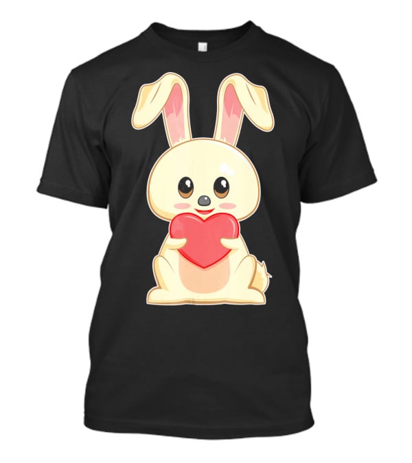 Chibi Bunny Holding Heart Valentines Cute T-Shirt