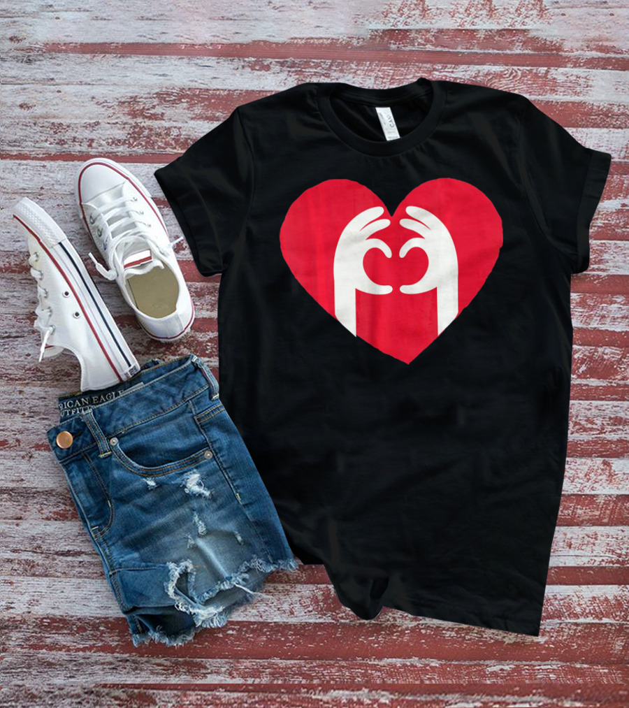 Valentines Day Cute Finger Heart Shape T-Shirt