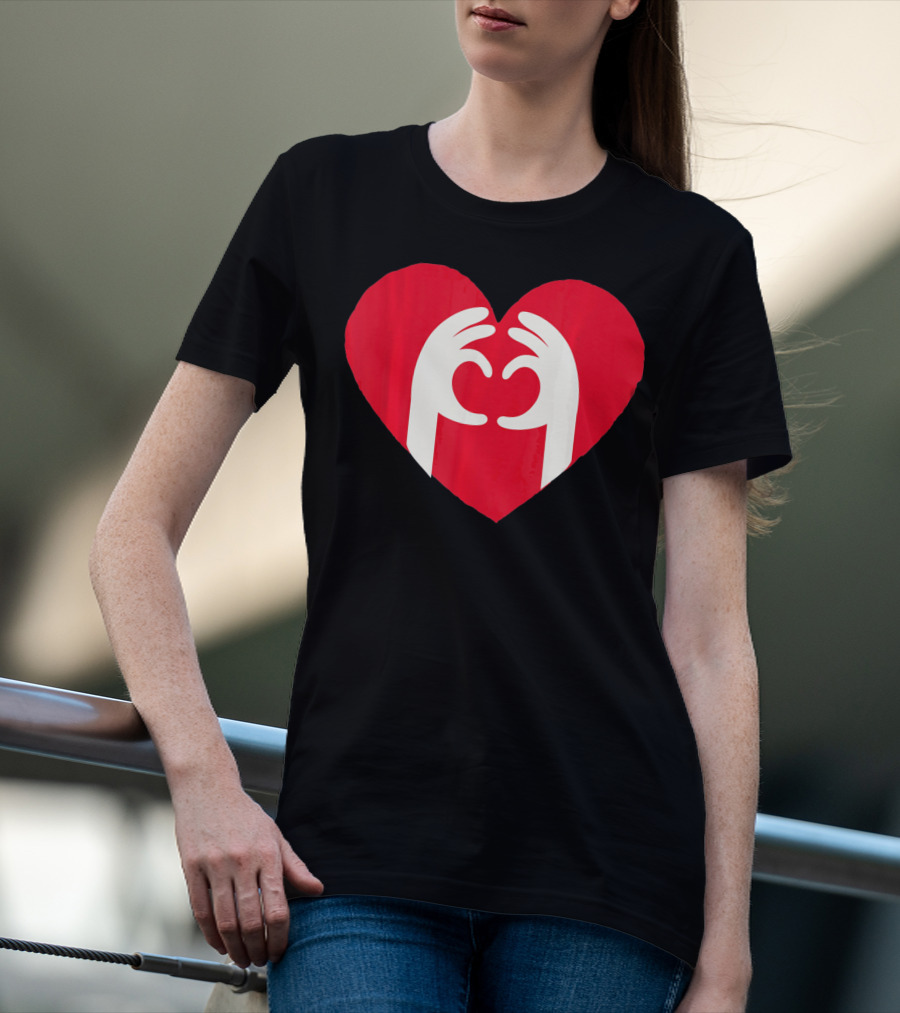 Valentines Day Cute Finger Heart Shape T-Shirt
