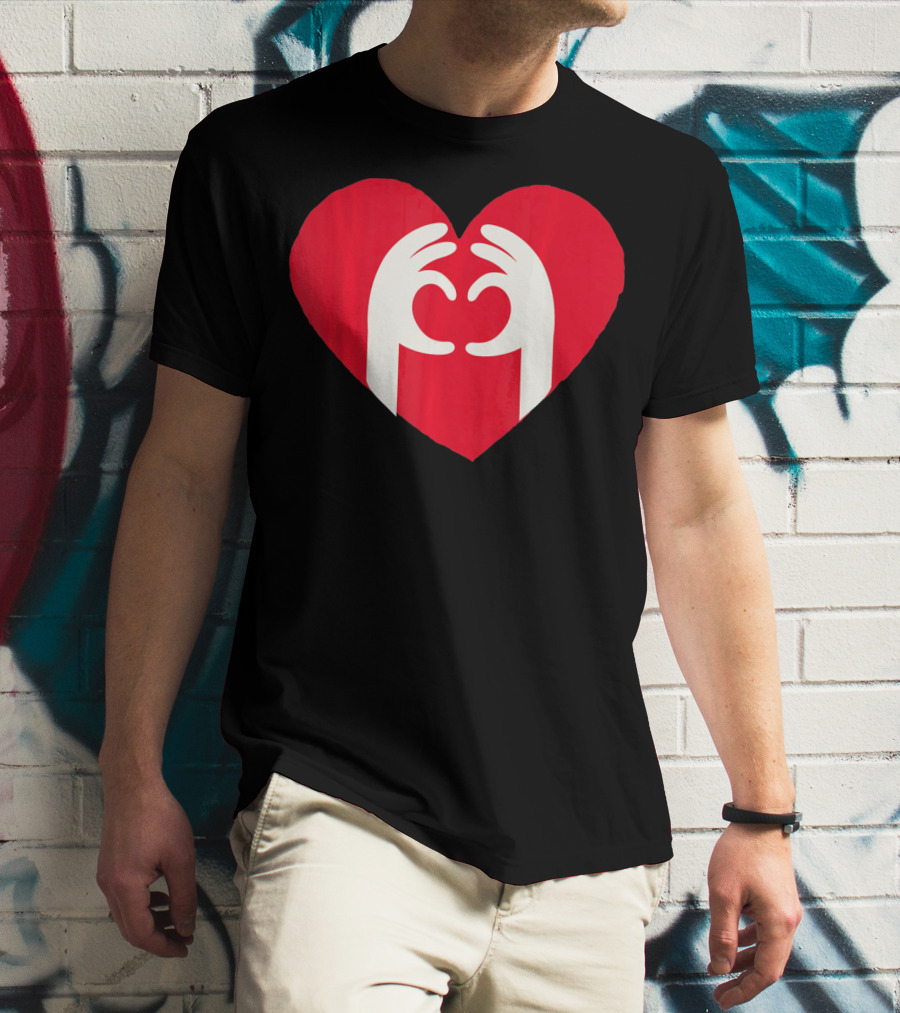 Valentines Day Cute Finger Heart Shape T-Shirt
