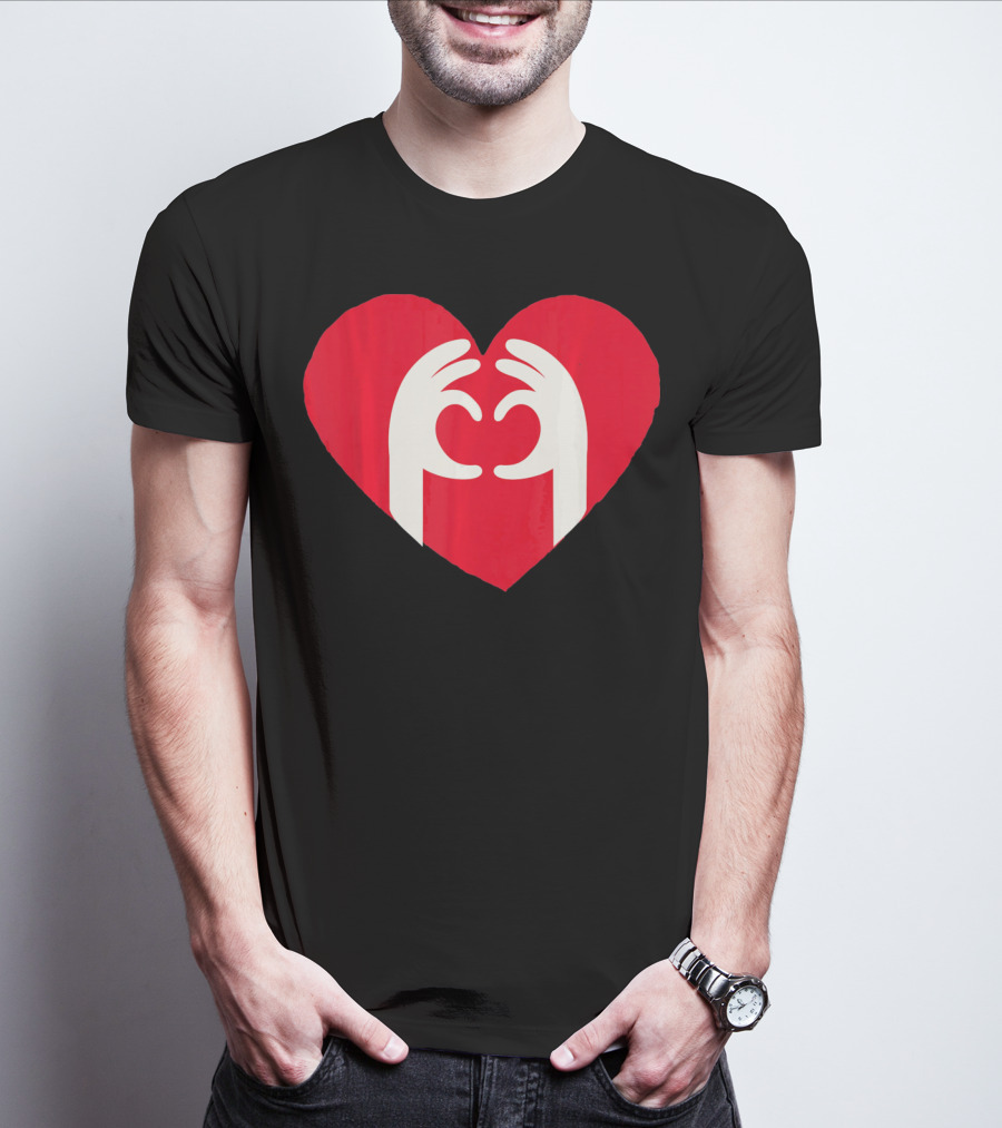 Valentines Day Cute Finger Heart Shape T-Shirt