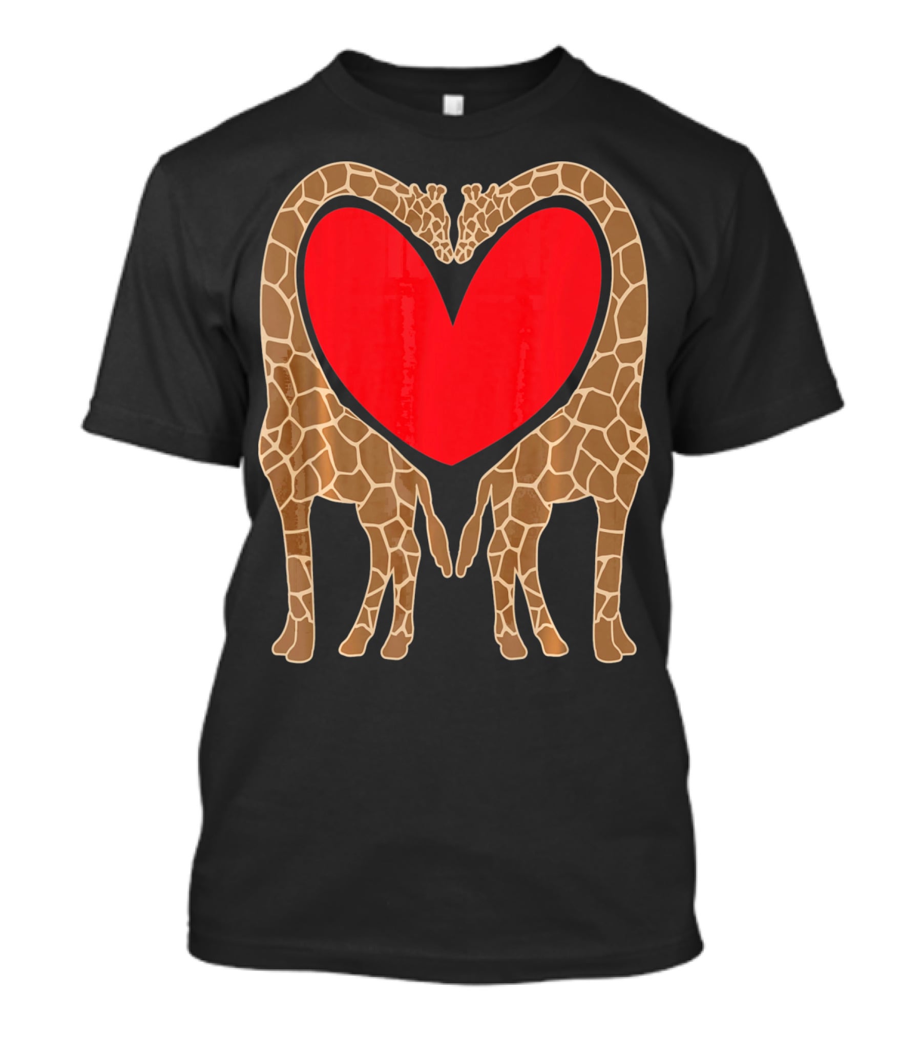 Cute Giraffe Heart Shape Valentine Fun T-Shirt