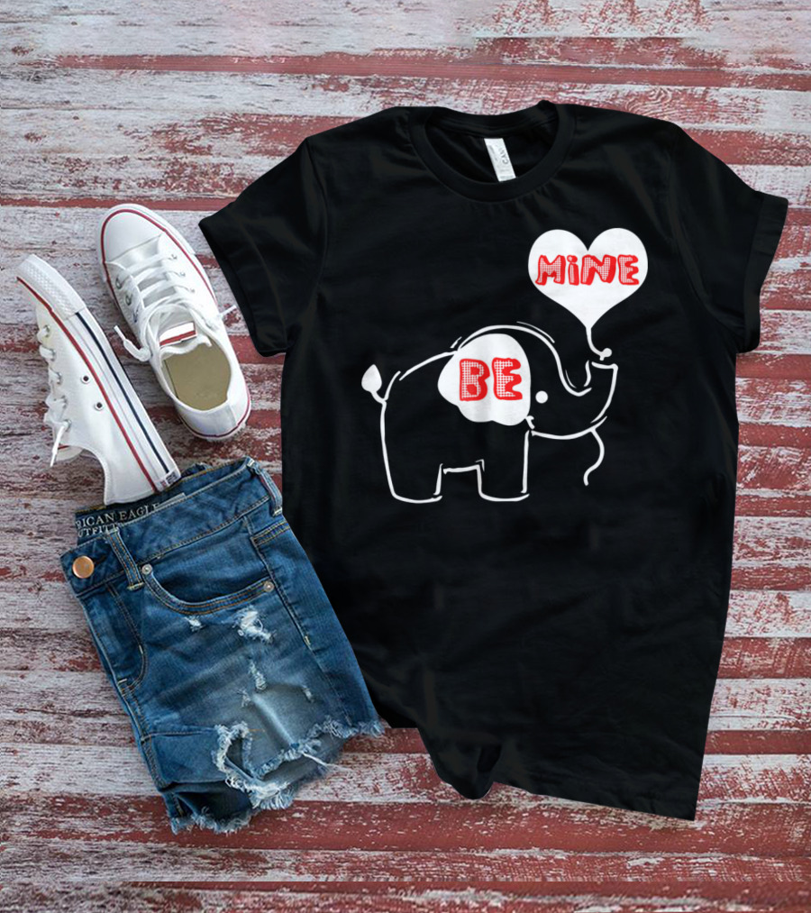 Be Mine Cute Valentines Day Elephant Balloon T-Shirt