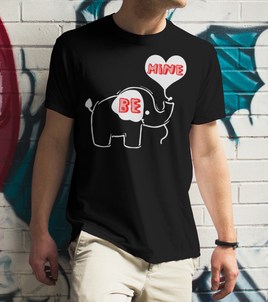 Be Mine Cute Valentines Day Elephant Balloon T-Shirt