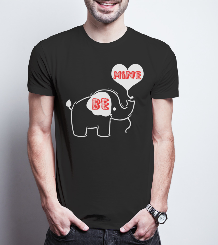 Be Mine Cute Valentines Day Elephant Balloon T-Shirt