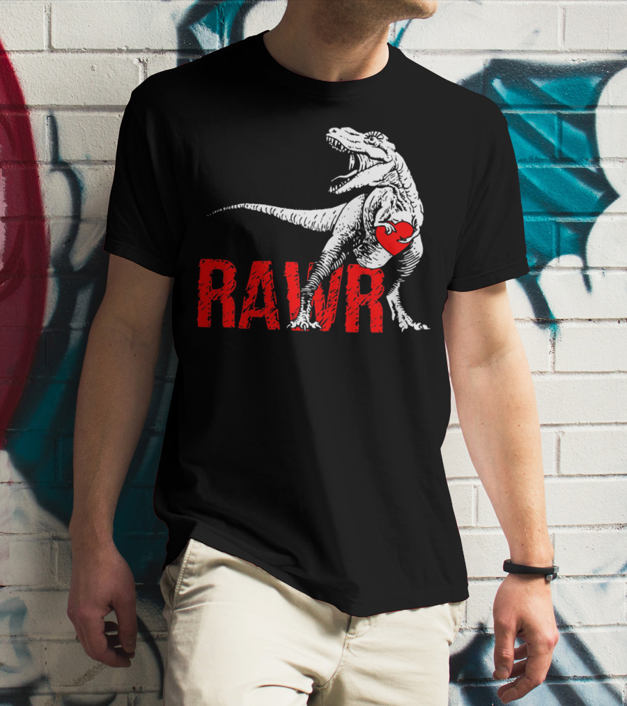 RAWR Dinosaur Valentine Heart T-Shirt
