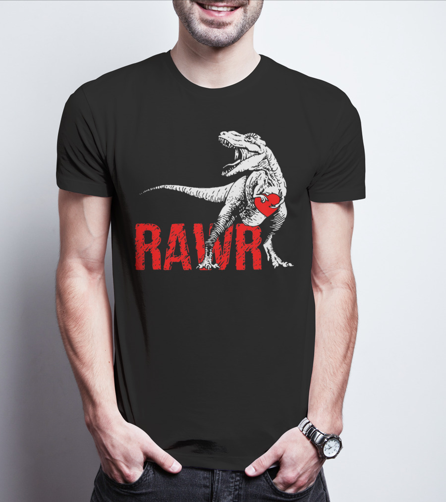 RAWR Dinosaur Valentine Heart T-Shirt