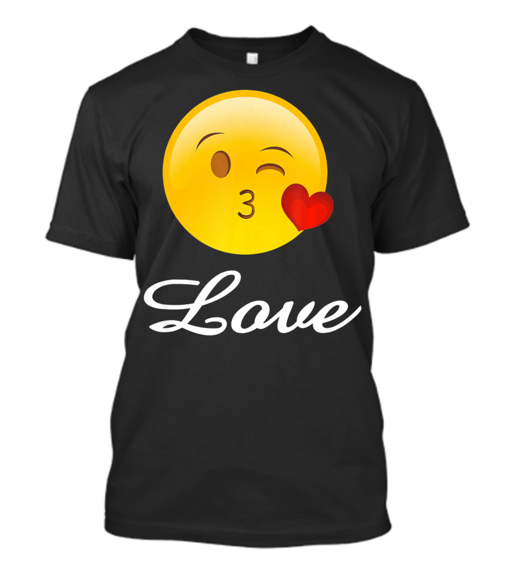 Love Emoji Valentines Day Heart Kiss T-Shirt