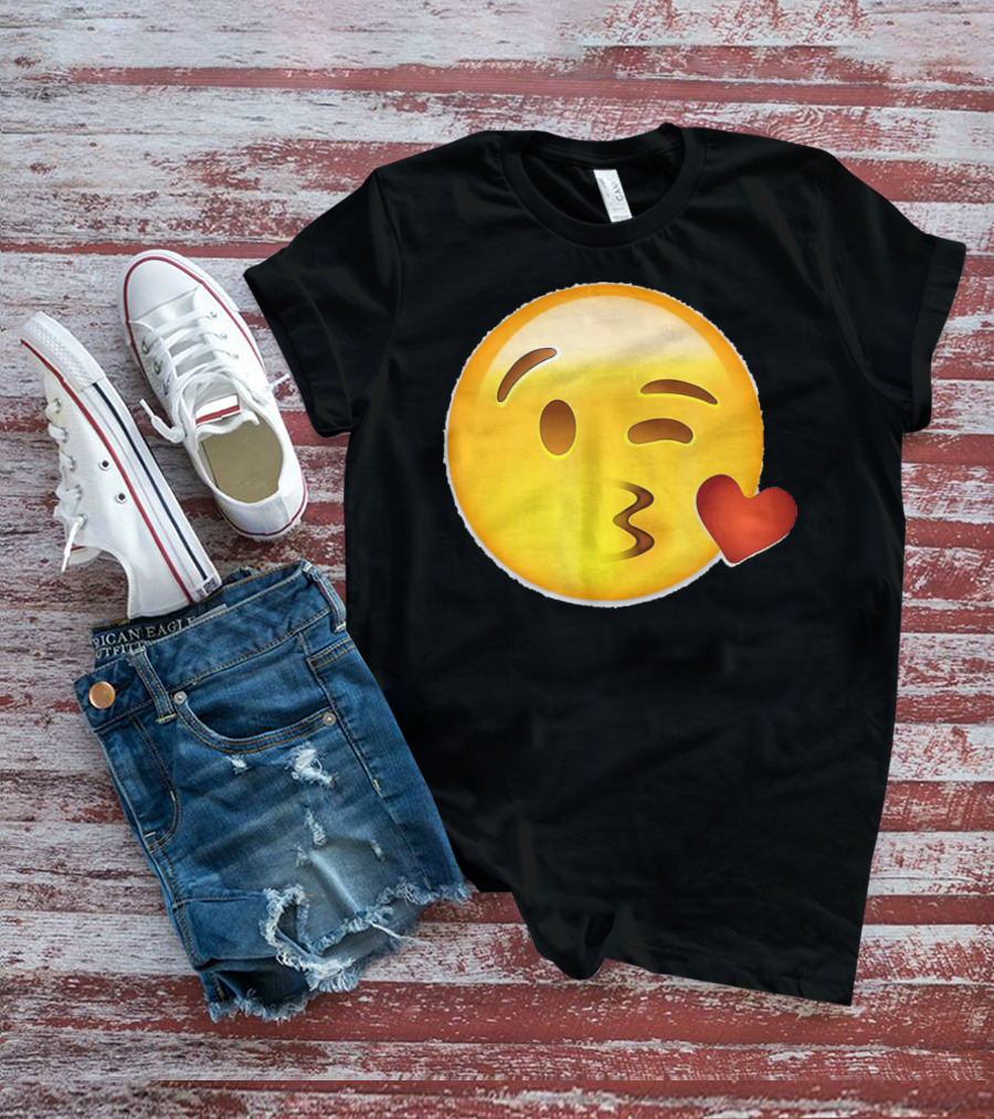 EmojiTees Blow Kiss Emoji Valentine T-Shirt