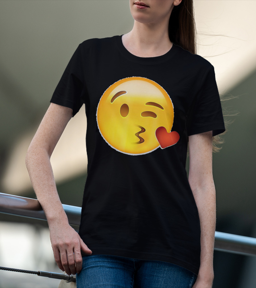 EmojiTees Blow Kiss Emoji Valentine T-Shirt