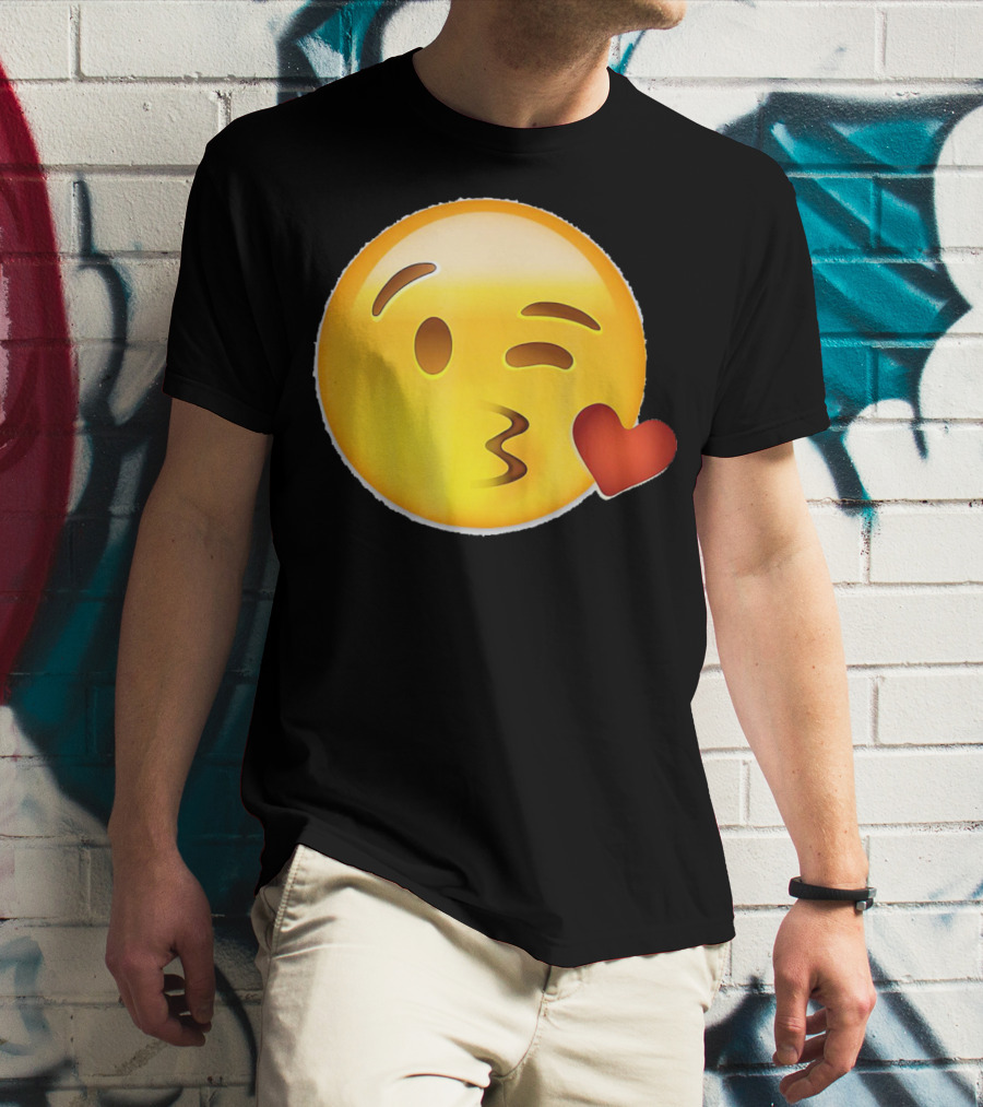 EmojiTees Blow Kiss Emoji Valentine T-Shirt