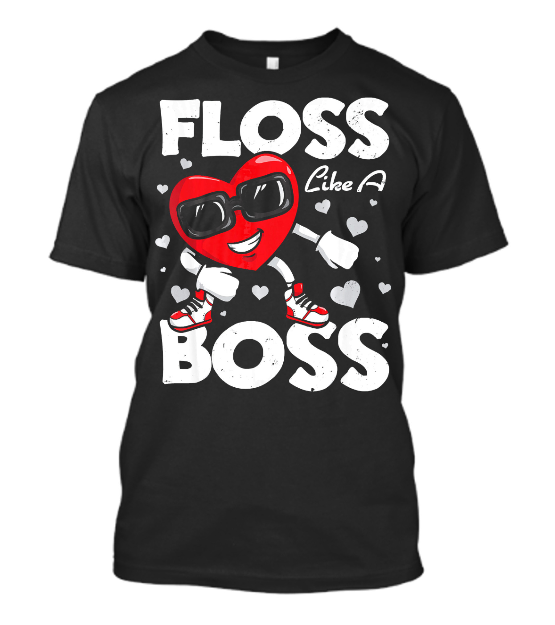 Floss Like A Boss Heart Dance Valentines T-Shirt