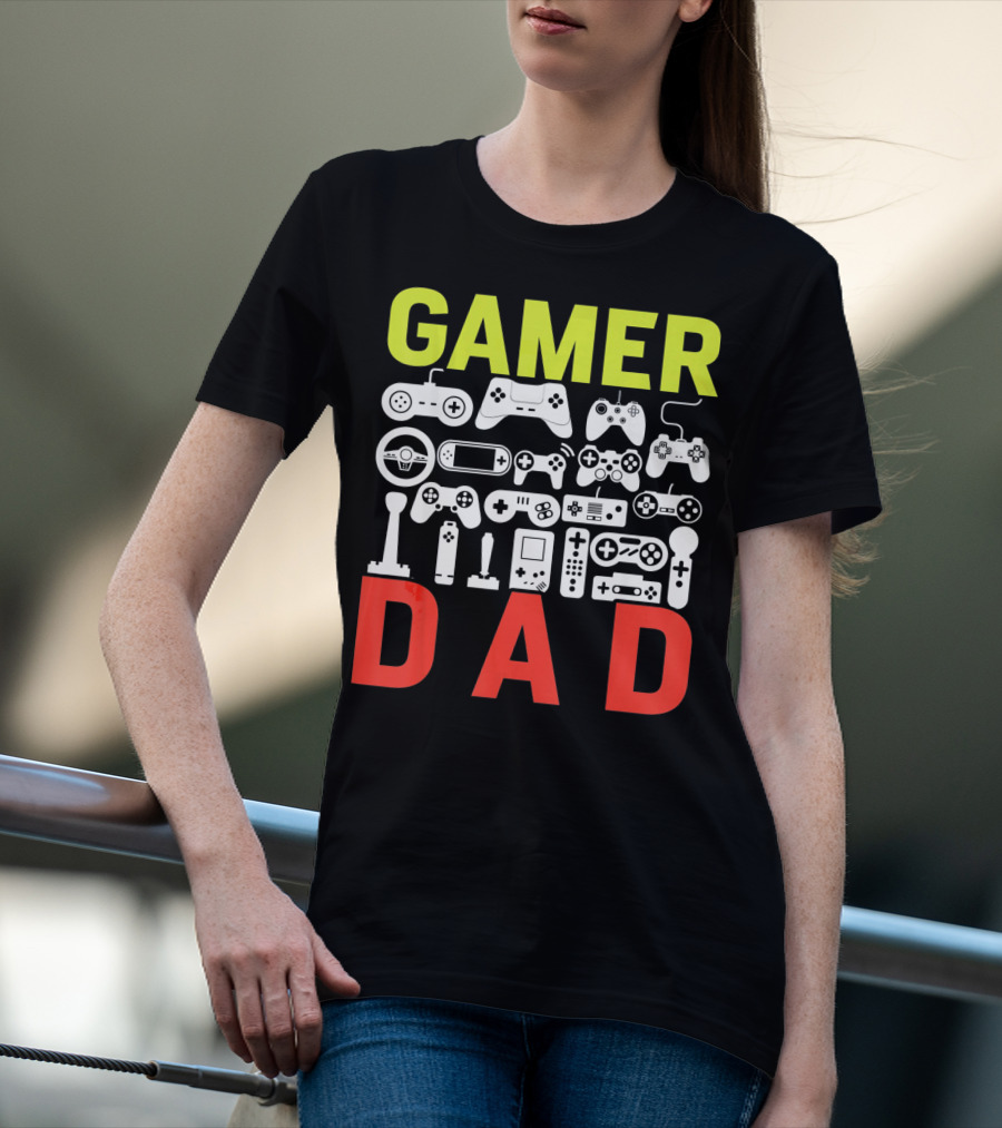 Gamer Dad Vintage Controller Collection Funny Birthday T-Shirt