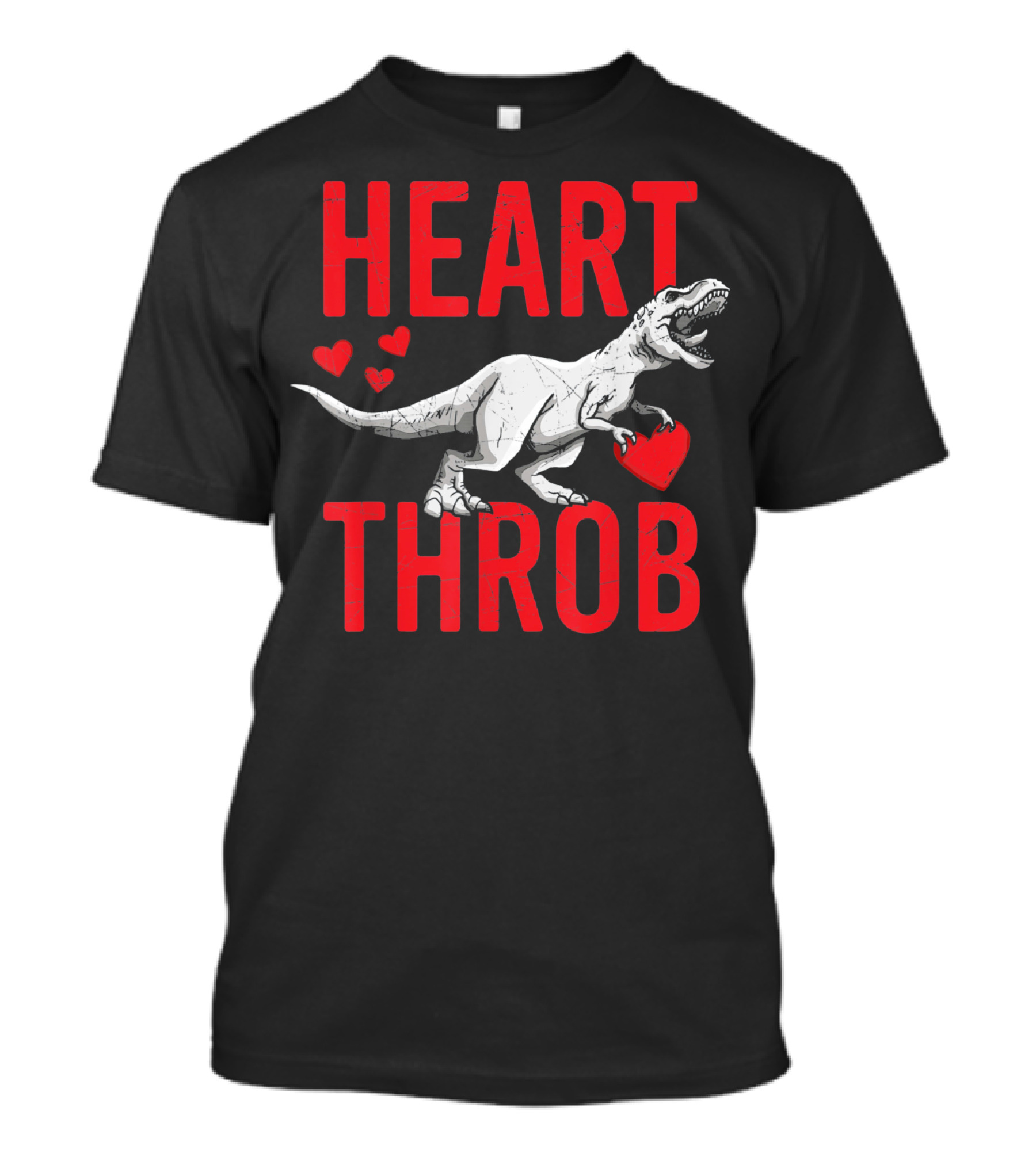 Funny Dinosaur Valentine's Day Heart Throb T-Rex With Hearts T-Shirt