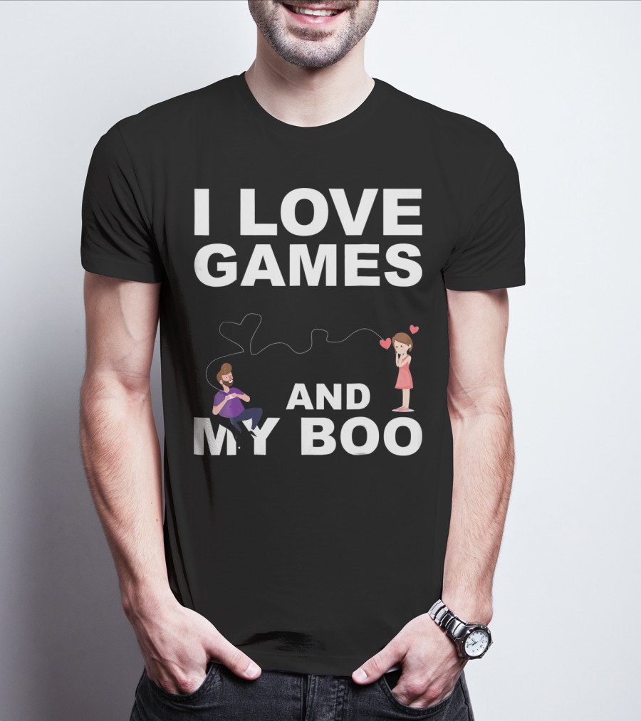 Valentines Day I Love Games And My Boo Funny T-Shirt