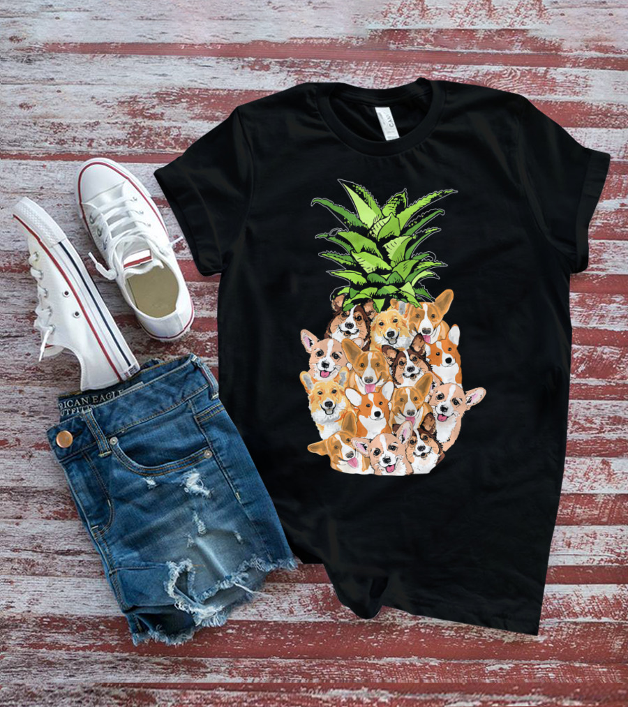 Funny Pineapple Corgi Valentine's Birthday T-Shirt