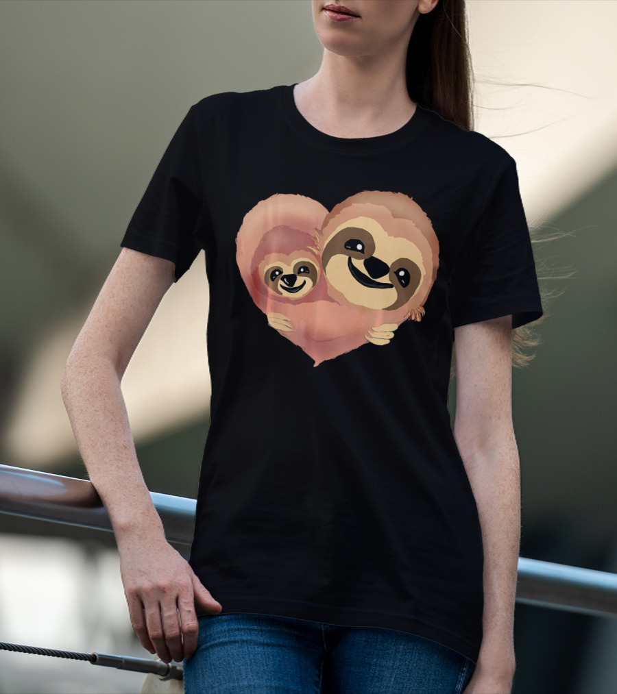 Valentine Sloth Heart Duo Love T-Shirt