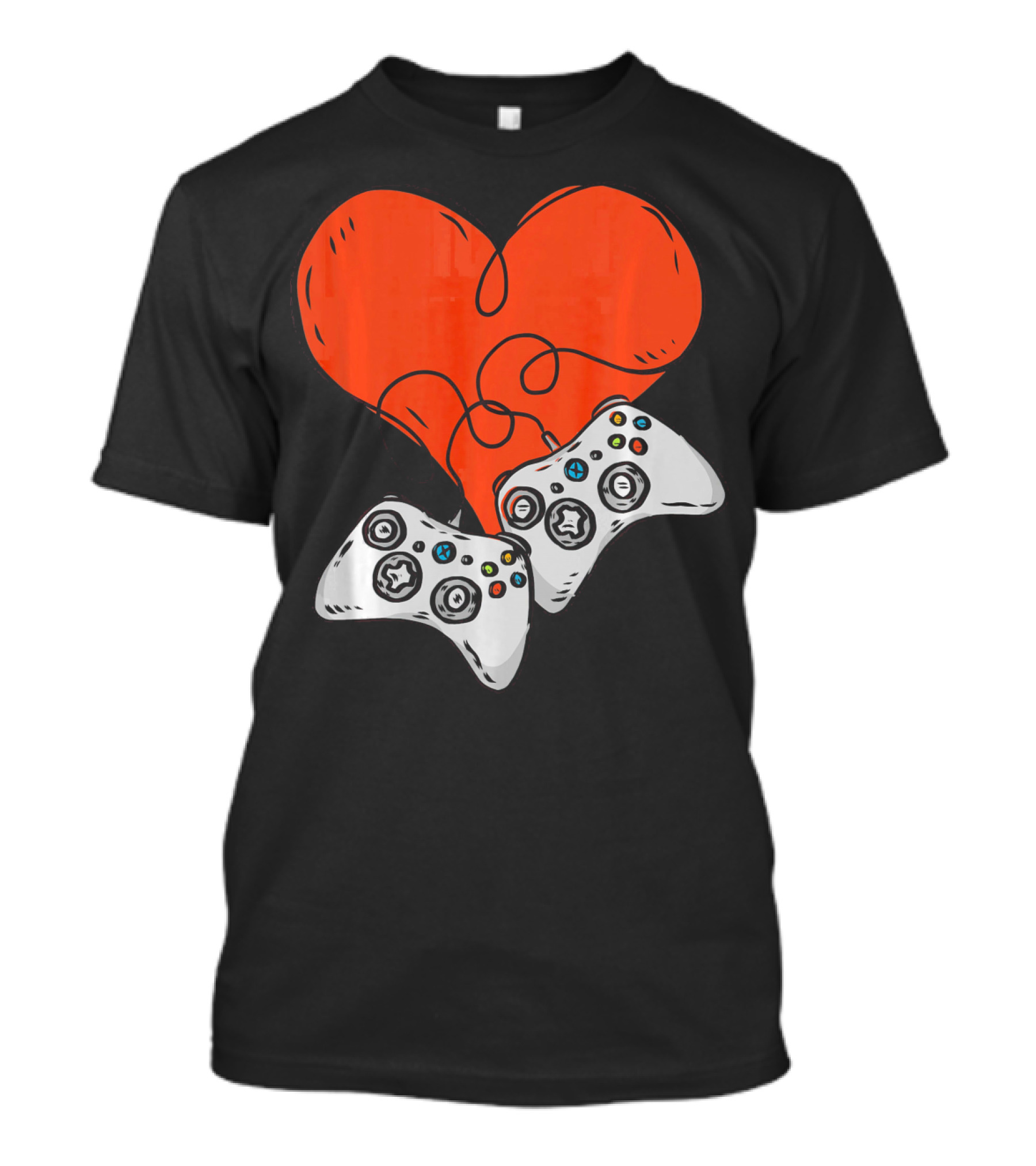 Funny Heart With Video Game Controllers T-Shirt