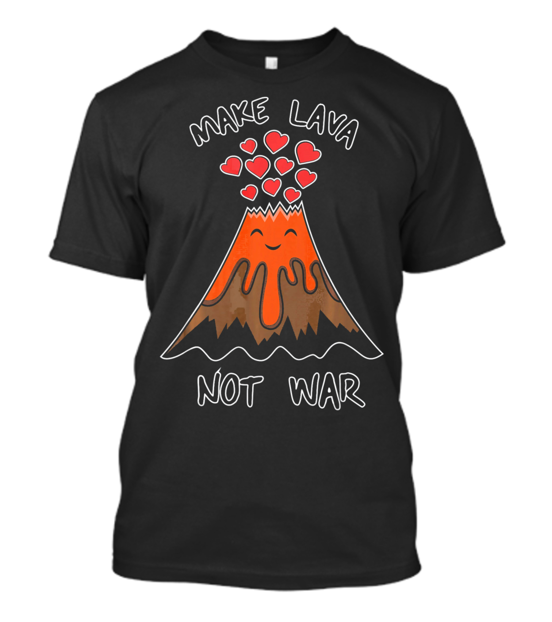 Make Lava Not War Funny Volcano Hearts Eruption T-Shirt