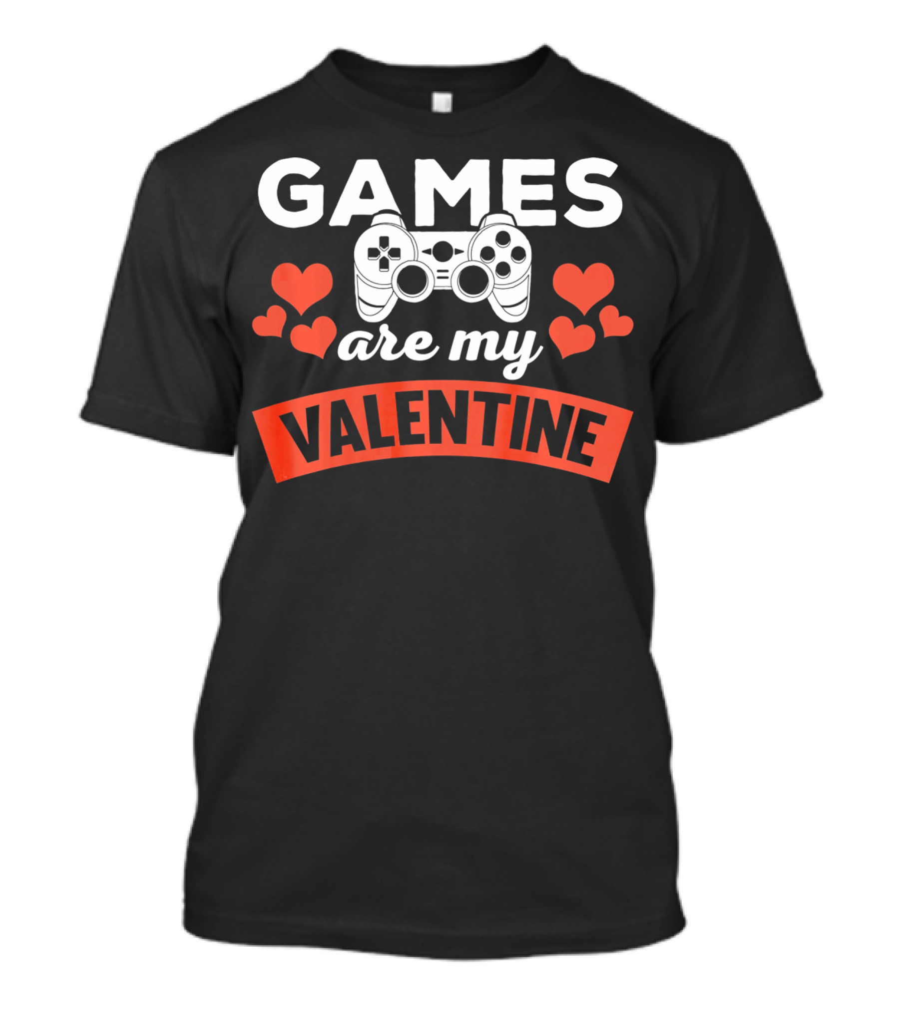 Games Are My Valentine Controller Hearts T-Shirt