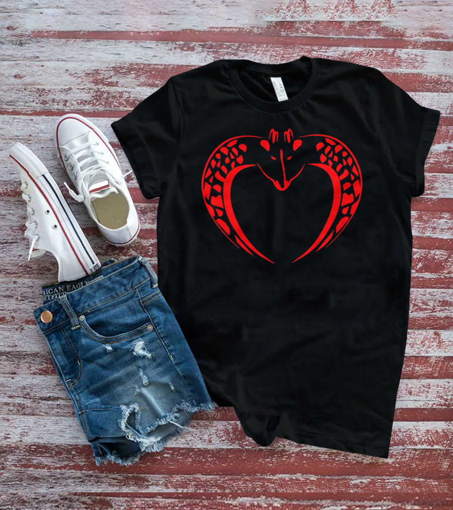 Giraffes Heart Valentine's Day Love T-Shirt