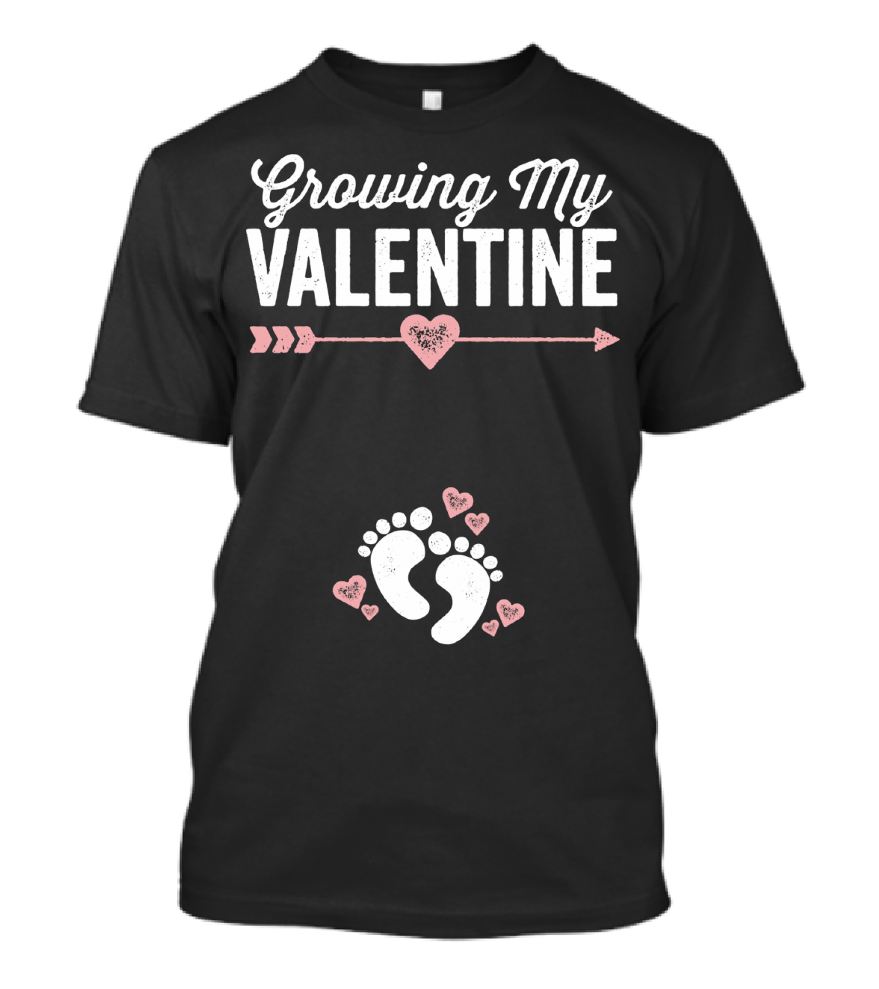 Growing My Valentine Footprints Hearts T-Shirt