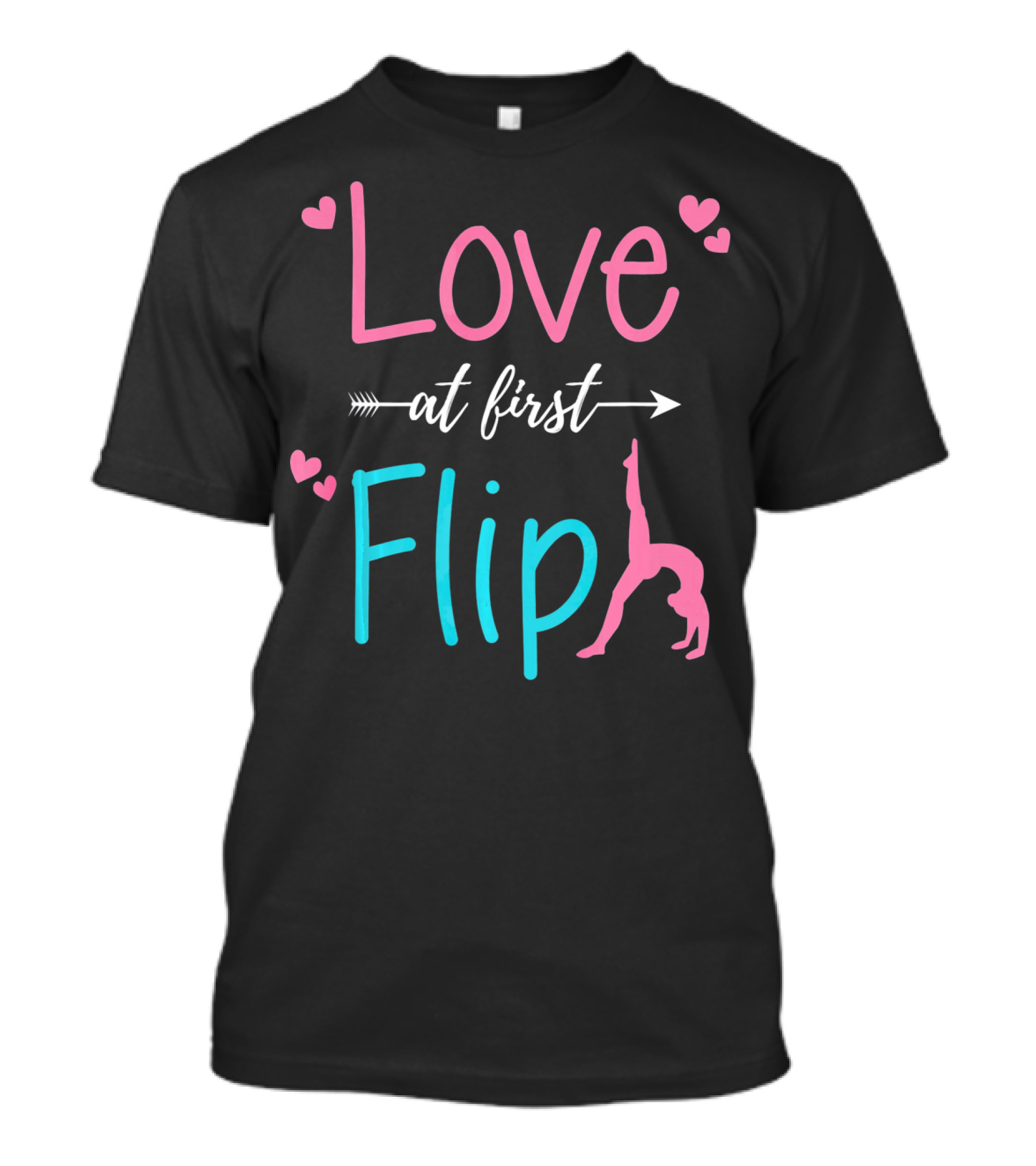 Love At First Flip Gymnastics Hearts Performance T-Shirt