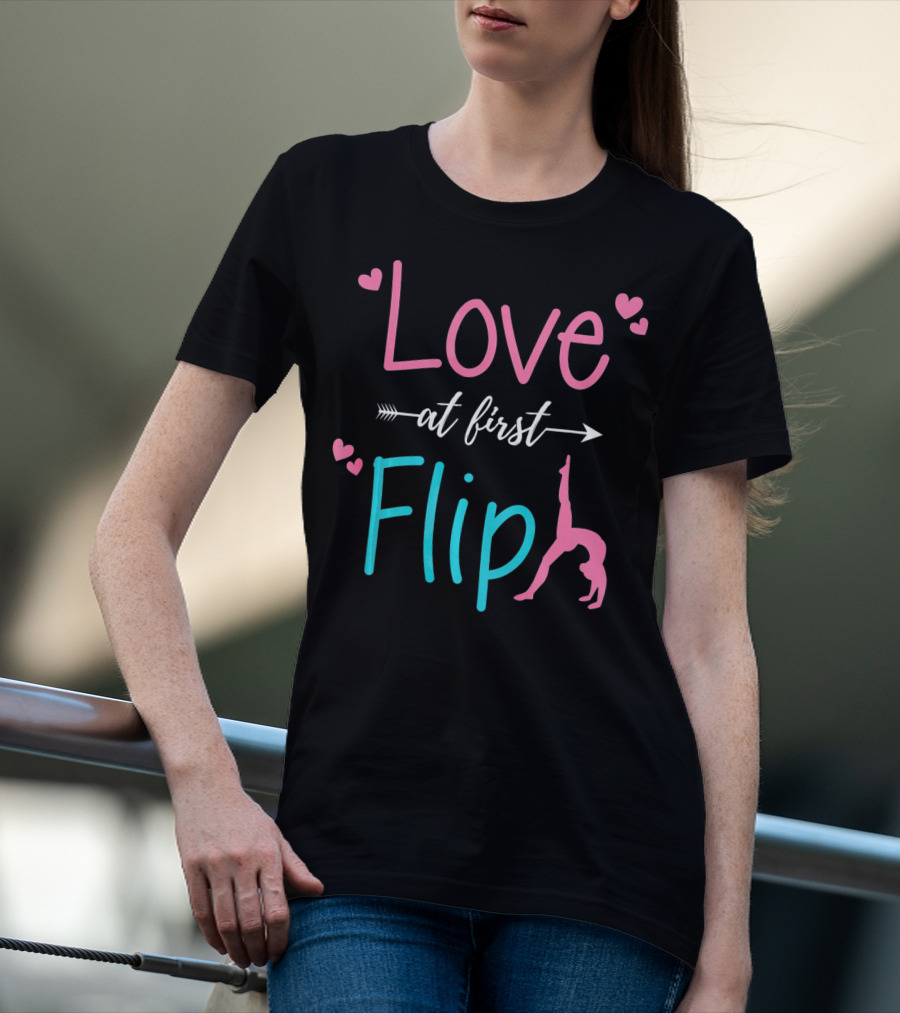 Love At First Flip Gymnastics Hearts Performance T-Shirt