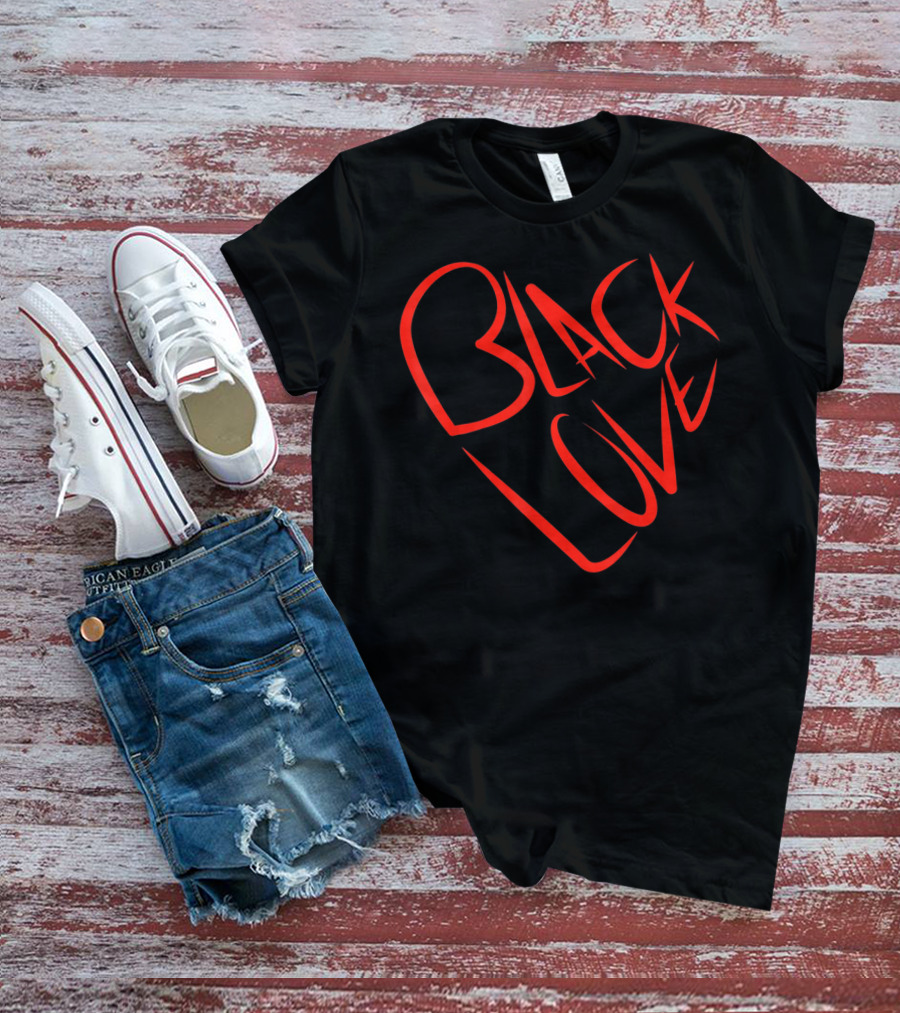 Black Love Heart Shaped Valentine’s Day T-Shirt