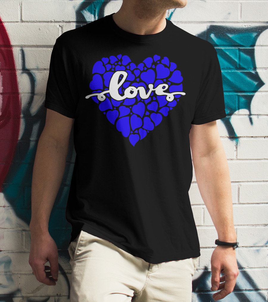 Love Heart Blue Valentines T-Shirt