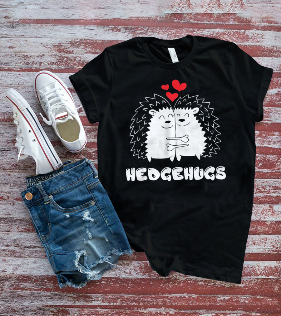 Hedgehugs Hedgehog Hugs Valentine Hearts T-Shirt