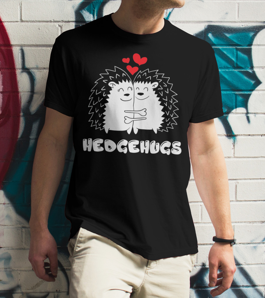 Hedgehugs Hedgehog Hugs Valentine Hearts T-Shirt